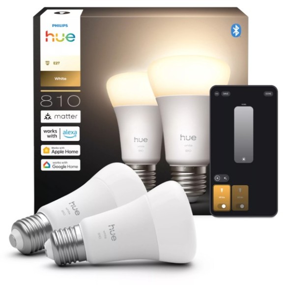 Philips Hue 8721103072566 LED sada žárovek | 7W E27 | 806lm | 2700K | stmívač | bílá