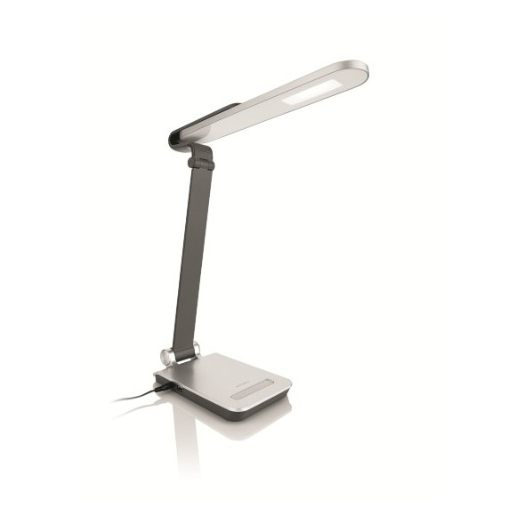 LED stolní lampa dotyková Philips 1x5,5W -> nahrazuje 40W  - šedá