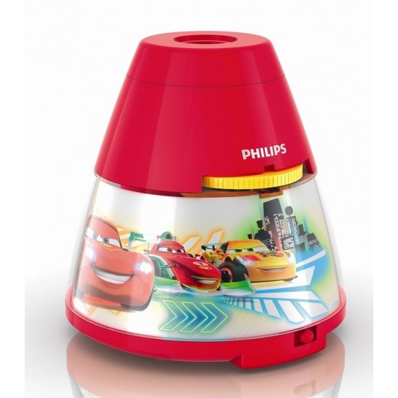 Philips 717693216 LED dětský projektor CARS 3x0,3W - červená