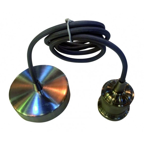 LEDKO 00422 kabel s objímkou 1x40W|E27 - nikl