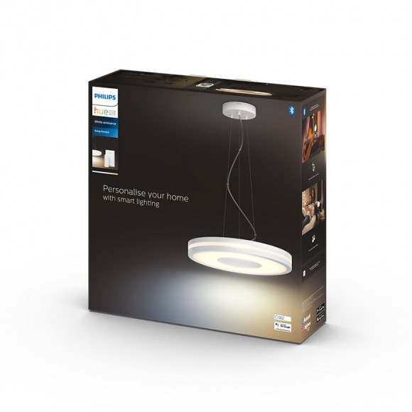 Philips Hue 8718696175293 LED závěsné stropní svítidlo Being 1x39W | 3000lm | 2200-6500K - stmívatelné, Bluetooth, White Ambiance, bílá