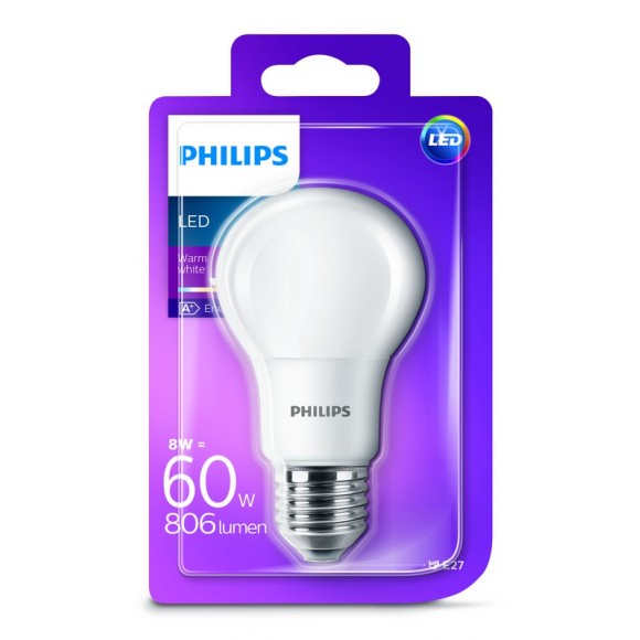 Philips 101380/60/11 LED žárovka 1x8W|E27|2700K