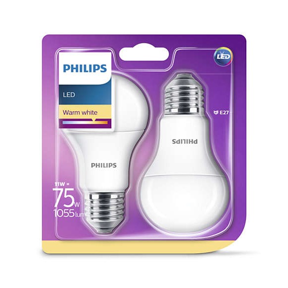 Philips 8718696586112 2x LED žárovka 1x11W|E27|2700K