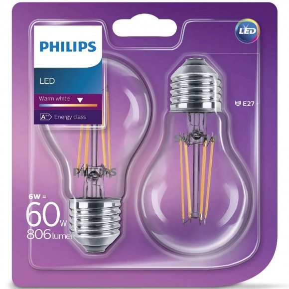 Philips 8718696587478 LED žárovka Classic 1x6W|E2700K