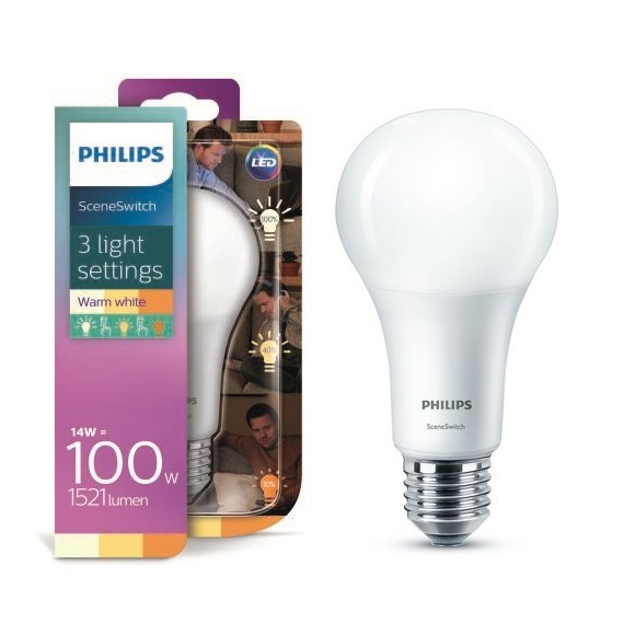 Philips 8718696706794 LED žárovka 17-7-3,5W|2700-2500-2200K|E27 - SceneSwitch