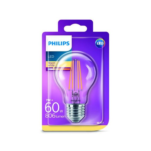 Philips 8718696742419 LED žárovka Classic 1x7W|E27|2700K