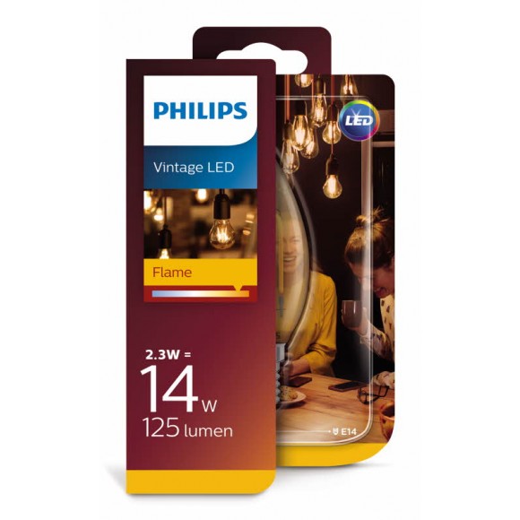 Philips 8718696767450 LED žárovka Vintage Classic 1x2,3W|E14|2000K