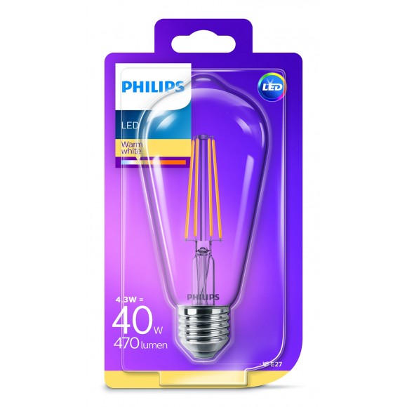 Philips 8718696807897 LED žárovka Classic 1x4,3W|E27|2700K