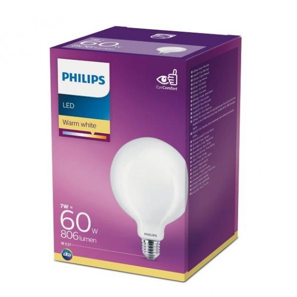 Philips 8718699648176 LED žárovka Classic 1x7W | E27 | 806lm| 2700K - EYECOMFORT