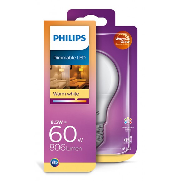 Philips 8718699659769 LED žárovka 1x8,5W | E27 | 2700K - stmívatelná, EYECOMFORT