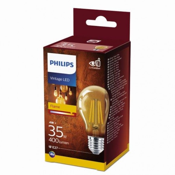 Philips 8718699673529 LED žárovka Classic Vintage 1x4W | E27 | 400lm | 2700K - EYECOMFORT
