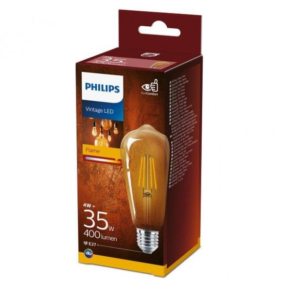 Philips 8718699673543 LED žárovka Classic Vintage 1x4W | E27 | 400lm | 2700K - EYECOMFORT
