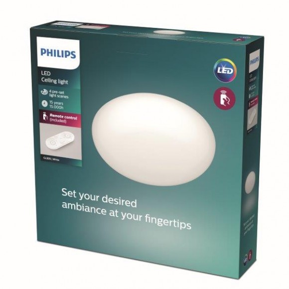 Philips CL505 LED přisazené stropní svítidlo Toba 23W | 2800lm | 2700-6500K - funkce SceneSwitch, EyeComfort, dálkový ovladač