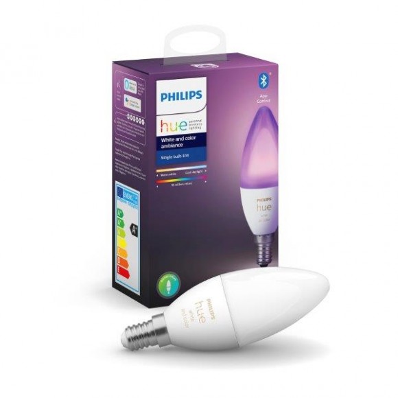 Philips Hue 8718699726317 1x LED žárovka 1x5,3W | E14 | 470lm | 2200 - 6500K - RGB, Bluetooth, White and Color Ambiance
