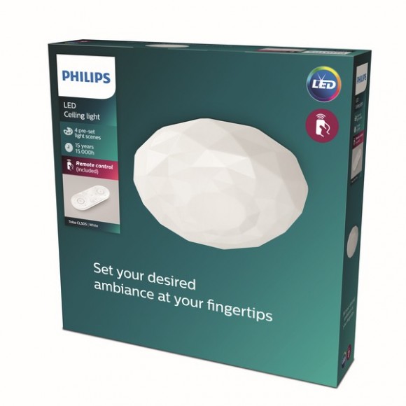 Philips 8718699750633 LED stropní svítidlo Toba 1x23W | 2800lm | 2700-6500K - dálkový ovladač, EyeComfort, bílá