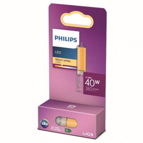 Philips 8718699758585 LED žárovka Kapsle 1x3,5W | G9 | 380lm | 2700K - teplá bílá, čirá