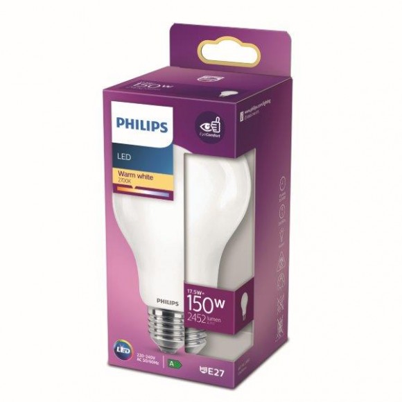 Philips 8718699764579 LED žárovka 1x17,5W | E27 | 2452lm | 2700K - teplá bílá, matná bílá, EyeComfort