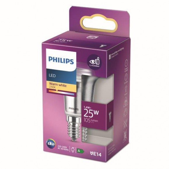 Philips 8718699773779 LED žárovka 1x1,4W | E14 | 105lm | 2700K - teplá bílá, Eyecomfort