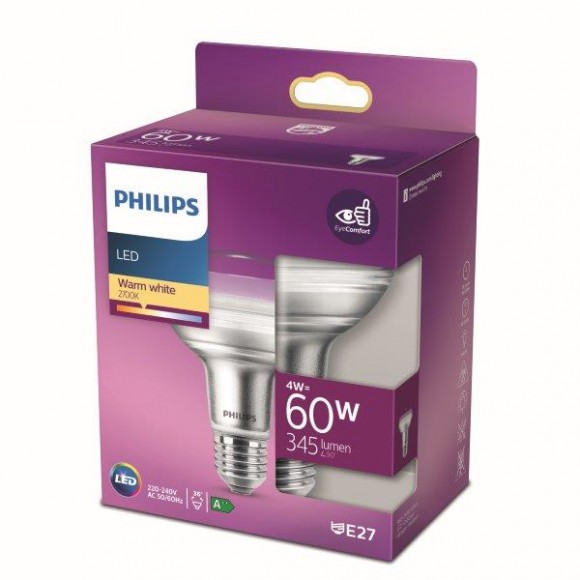 Philips 8718699773854 LED žárovka 1x4W | E27 | 345lm | 2700K - teplá bílá, Eyecomfort