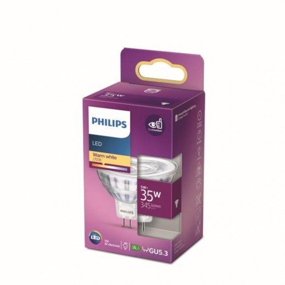 Philips 8718699773939 LED žárovka 1x5W | GU5,3 | 345lm | 2700K - teplá bílá, bodová, Eyecomfort