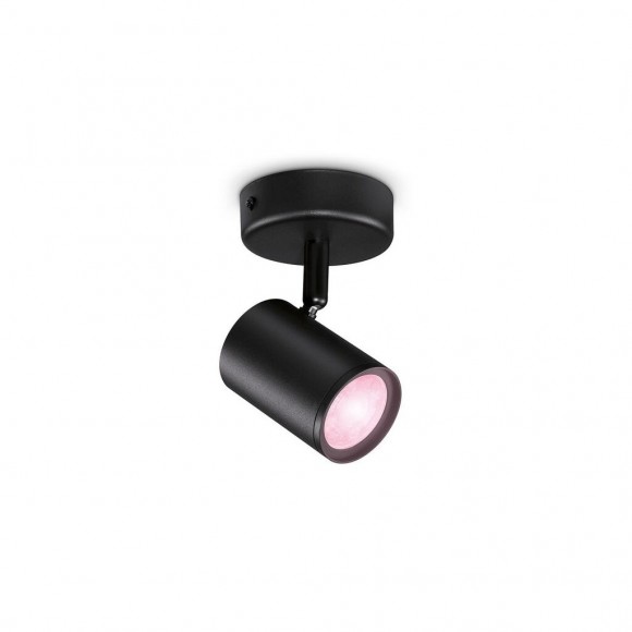 WiZ Colors 8719514551930 LED stropní bodové svítidlo Imageo 1x5W | GU10 | 350lm | 2200-6500K | RGB - stmívatelné, černá