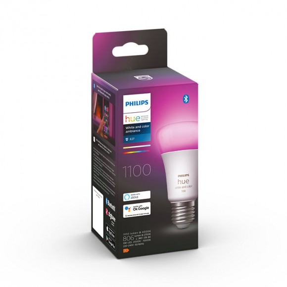 Philips Hue 8719514291171 LED žárovka 1x9W | E27 | 1100lm | 2000-6500K | RGB - stmívatelná, Bluetooth, White and color Ambiance