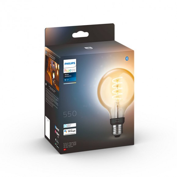 Philips Hue 8719514301481 LED filamentová žárovka G93 1x7W | E27 | 550lm | 2200-4500K - White Ambiance, stmívatelná, Bluetooth