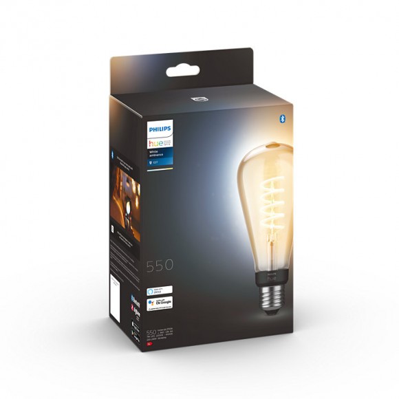Philips Hue 8719514301504 LED filamentová žárovka ST72 1x7W | E27 | 550lm | 2200-4500K - White Ambiance, stmívatelná, Bluetooth