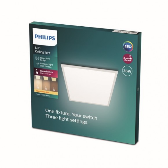 Philips 8719514326682 LED stropní panelové svítidlo Super Slim 1x36W | 3200lm | 2700K - EyeComfort, bílá