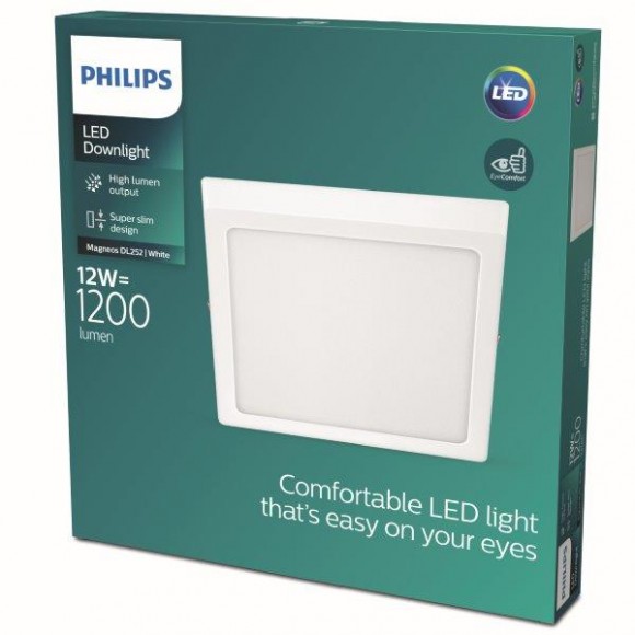 Philips 8719514328716 LED stropní svítidlo Magneos Slim 1x12W | 1150lm | 2700K - EyeComfort, bílá