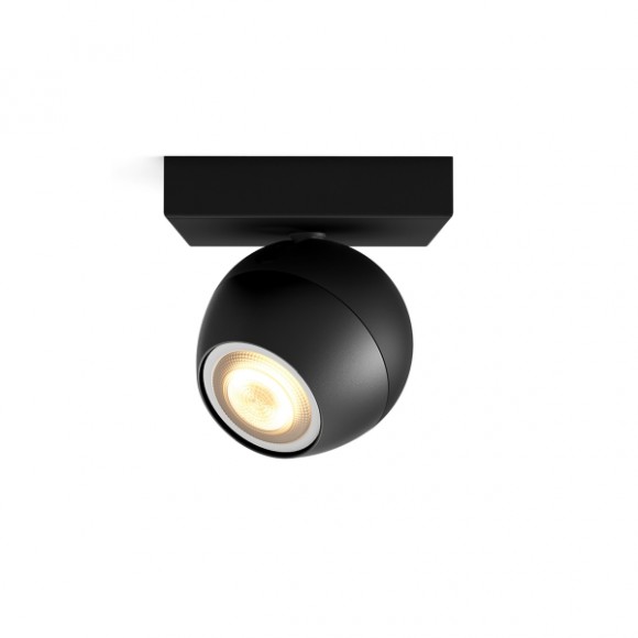 Philips Hue 8719514339200 LED bodové nástěnné či stropní svítidlo Buckram 1x5W | GU10 | 350lm | 2200-6500K- stmívatelné, Bluetooth, White Ambiance, černá
