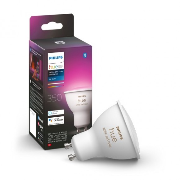 Philips Hue 8719514339880 LED žárovka 1x5W | GU10 | 350lm | 2000-6500K - Bluetooth, stmívatelná, White and Color Ambiance, bílá