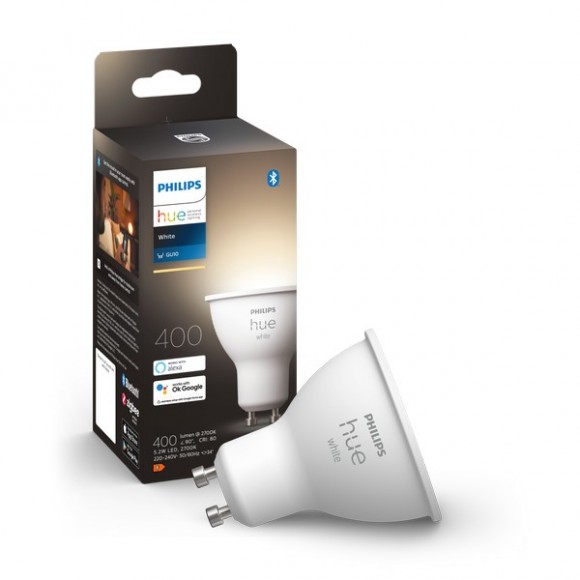 Philips Hue 8719514340060 LED žárovka 1x5,2W | GU10 | 400lm | 2700K - Bluetooth, White, bílá