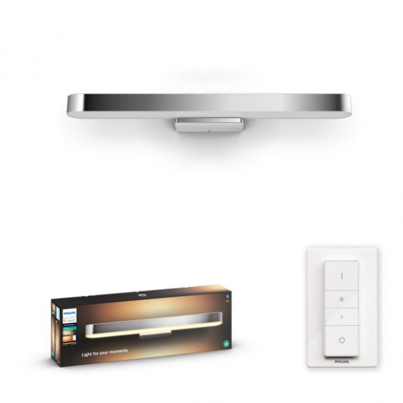 Philips Hue 8719514340831 LED koupelnové svítidlo nad zrcadlo Adore 1x25W | 2900lm | 2200-6500K | IP44 - stmívatelné, Bluetooth, dálkové ovládání, White Ambiance, chrom