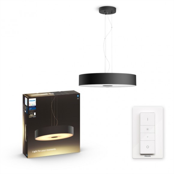 Philips Hue 8719514341296 LED závěsné stropní svítidlo Fair 1x25W | 2900lm | 2200-6500K - Bluetooth, stmívatelné, dálkové ovládání, White Ambiance, černá