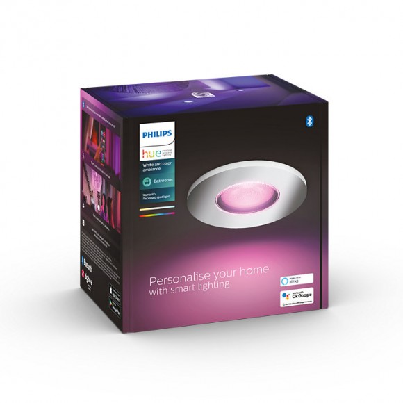 Philips Hue 8719514355347 LED koupelnové zápustné svítidlo Xamento 1x5,7W | GU10 | 350lm | 2200-6500K | IP44 - White and color Ambiance, stmívatelné, Bluetooth, hliník