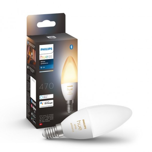 Philips Hue 8719514356658 LED žárovka 1x4W | E14 | 470lm | 2200-6500K - svíčka, stmívatelné, Bluetooth, White