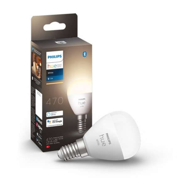 Philips Hue 8719514356696 LED žárovka 1x5,7W | E14 | 470lm | 2700K | P45 - Bluetooth, White