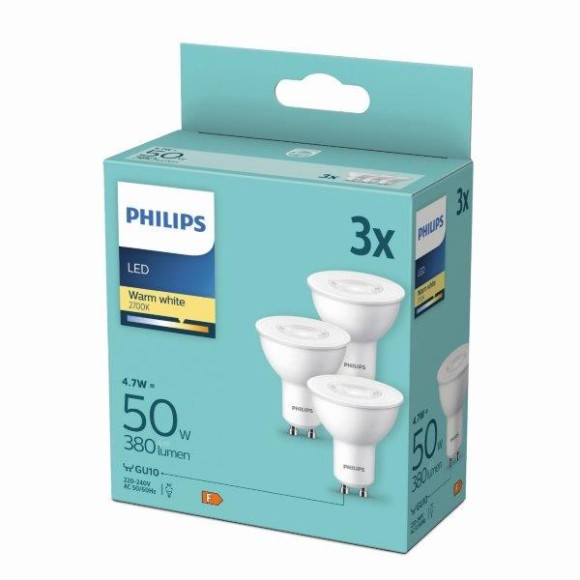 Philips 8719514393998 LED sada žárovek | 4,7W GU10 | 400 lm | 2700K