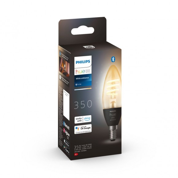 Philips Hue 8719514411807 LED filamentová žárovka svíčka 1x406W | E14 | 300lm | 2200-4500K - White Ambiance