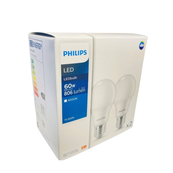 Philips 8719514470972 LED sada žárovek 2-set | 8W E27 | 806 lm | 4000K