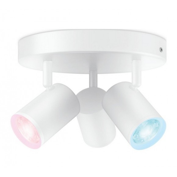 WiZ Colors 8719514554511 IMAGEO přisazené stropní bodové svítidlo 3xGU10 | 3x5W | 345lm | 2200-6500K | RGB - bílá