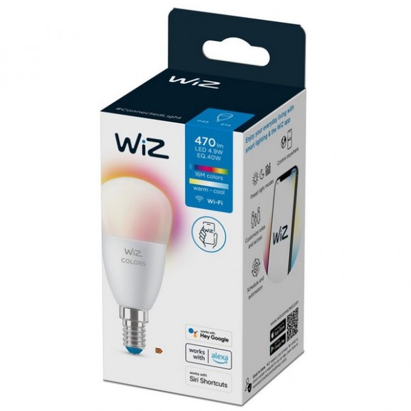 WiZ Colors 8719514554658 inteligentní žárovka LED E14 | 4,9W | 470lm | 2200-6500K | RGB - stmívatelná