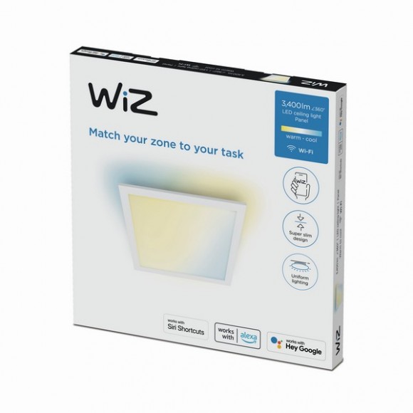 Wiz Tunable white 8719514554856 LED Ceiling SQ stropní panel 600x600mm 1x36W | 3400lm | 2700-6500K - bílá