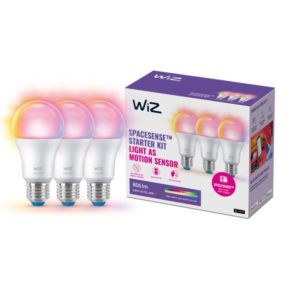 Philips WiZ 8720169075610 LED sada žárovek | 8,8W E27 | 806 lm | 2200-6500+RGBK