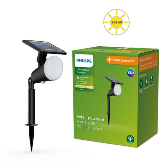 Philips 8720169269132 LED solární venkovní zapichovací svítidlo Jivix | 1,4W integrovaný LED zdroj | 150lm | 2700K