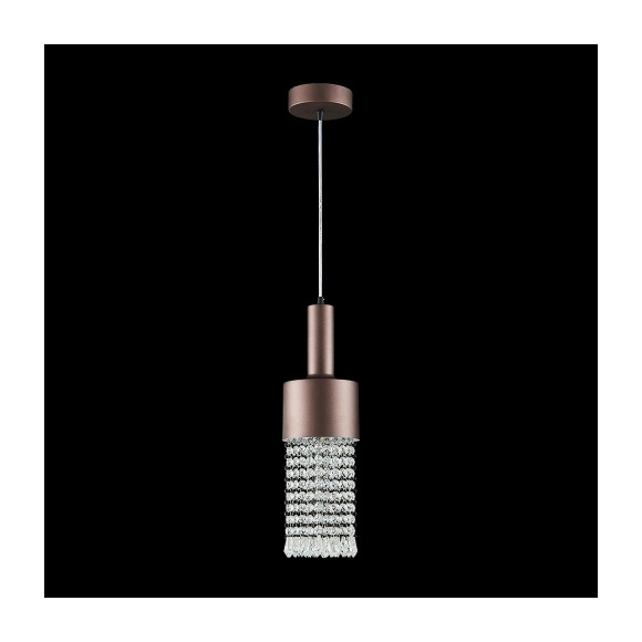 Luxera 64392 LED závěsné stropní svítidlo Gerrit 1x12W | 950lm | 4000K - kávová, křišťál