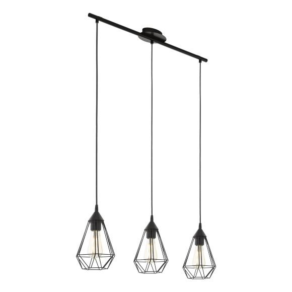 Eglo 94189 závěsné svítidlo Tarbes 3x60W | E27 - černá