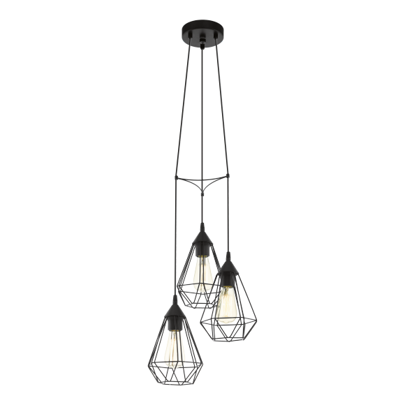 Eglo 94191 závěsné svítidlo Tarbes 3x60W | E27 - černá