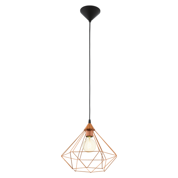 Eglo 94194 závěsné svítidlo Tarbes 1x60W | E27 - černá, měděná